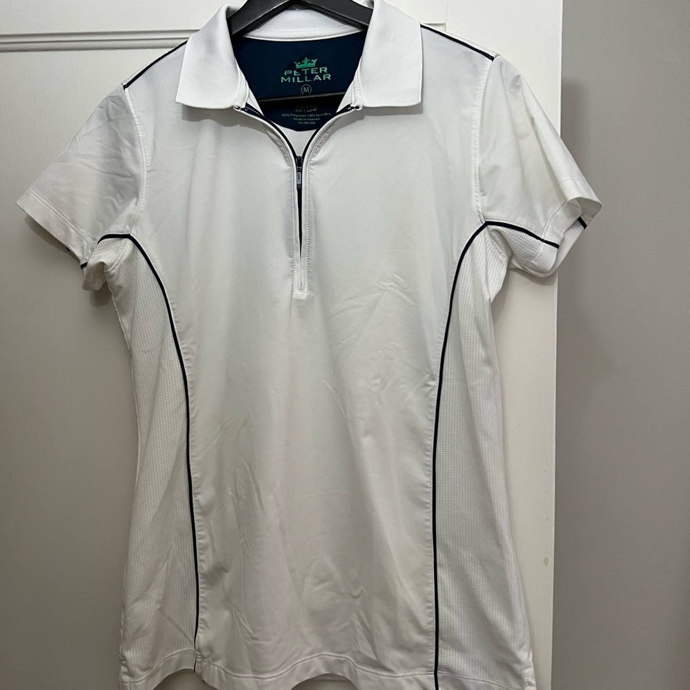 Peter millar white golf shirt medium